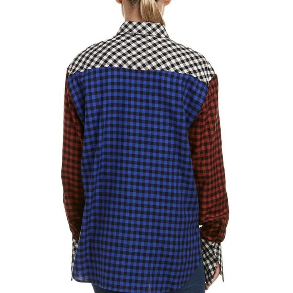 NWT! Petersyn x Revolve •S• Carnaby Tartan Plaid Red White Blue Shirt Pearl Snap - Picture 4 of 12